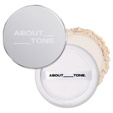 About Tone Blur Finish Powder packaging shows translucent coverage for natural-looking skin