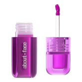 about-face Blush Rush Liquid Blush bottle shows vivid lilac color for hydration and long wear