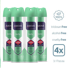 ABOVE application on underarm demonstrates quick-drying, comfortable protection.