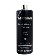 abril et nature Molecular Therapy bottle shows vegan hair repair for damaged strands.