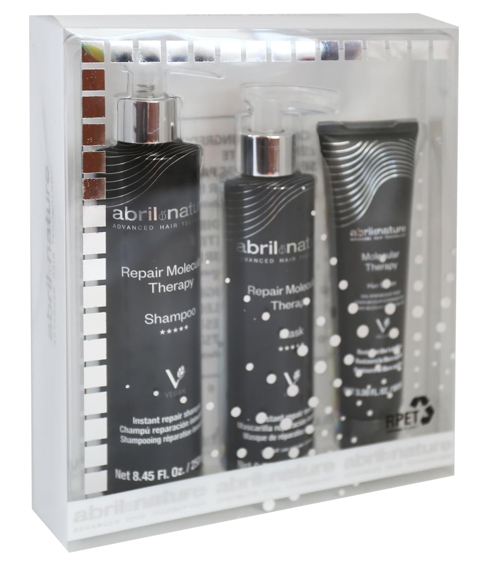 abril et nature Molecular Therapy shampoo bottle shows strengthened hair care benefits