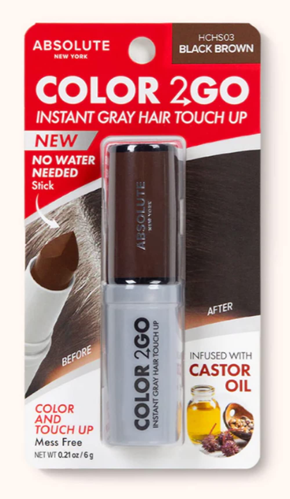 Absolute New York Color 2 Go root touch up stick for quick root color