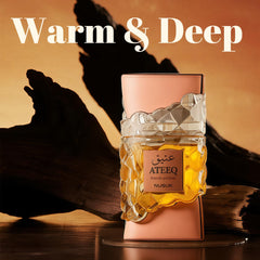 A CENTER Ateeq amber honey top-notes signal a warm citrus opening.