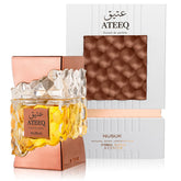 A CENTER Ateeq bottle closeup highlighting citrus and spice notes for day-to-night wear.