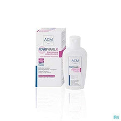 ACM Novophane K shampoo lather image showing cleansing action for dandruff care.