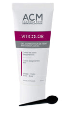 ACM Viticolor gel being applied with brush for precise facial and body coverage.