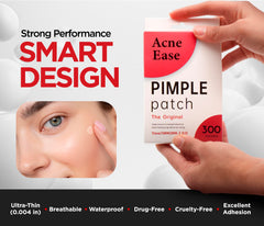 AcneEase patches in 8, 10, and 12 mm sizes.