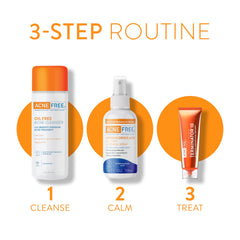 AcneFree daily lightweight mist on skin for refreshed, balanced skin.