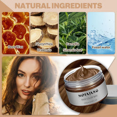 Acomler hair color wax application closeup shows easy, non-sticky styling.