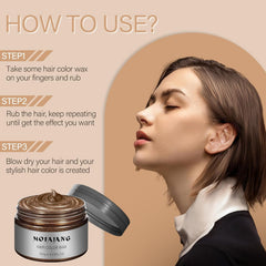 Acomler washable hair color wax can be rinsed with shampoo.
