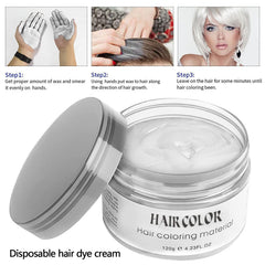 Acosexy hair color wax clay in ash for quick matte styling.