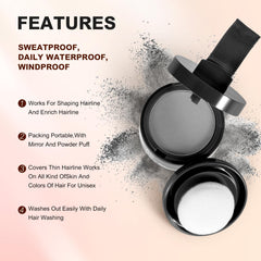 Acosexy powder blends gray roots for a smoother hairline transition.