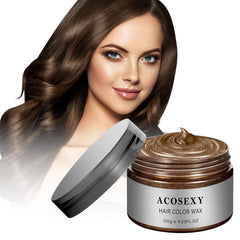Acosexy temporary hair color wax dye in brown jar close-up showing wash-out color option