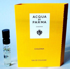 Acqua Di Parma Colonia sample bottle front view, compact size for on-the-go testing.