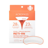 Acropass RETI-RN microcone patch packaging shown for discreet, at-home anti-wrinkle care