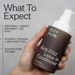 ACT+ ACRE leave-in hands-apply showing quick hydration with no heavy residue
