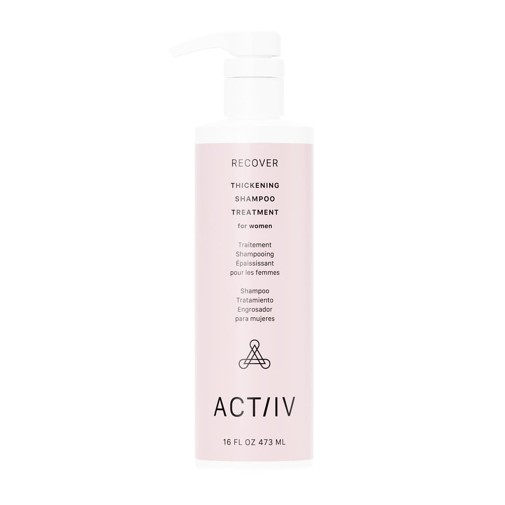 ACTIIV Recover shampoo bottle demonstrates cleansing for refreshed, oil-control roots.
