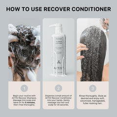 ACTIIV Recover Thickening Conditioner hands dispensing demonstrating application
