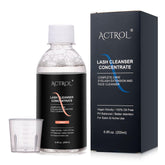 ACTROL Eyelash Cleanser Concentrate bottle pour for precise dilution and quick use.