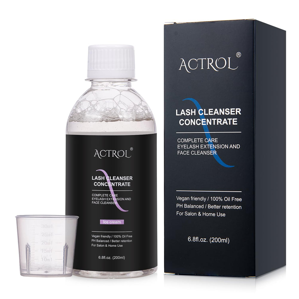 ACTROL eyelash cleanser concentrate bottle for at-home dilution and safe daily use.