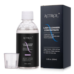 ACTROL eyelash cleanser concentrate bottle for at-home dilution and safe daily use.