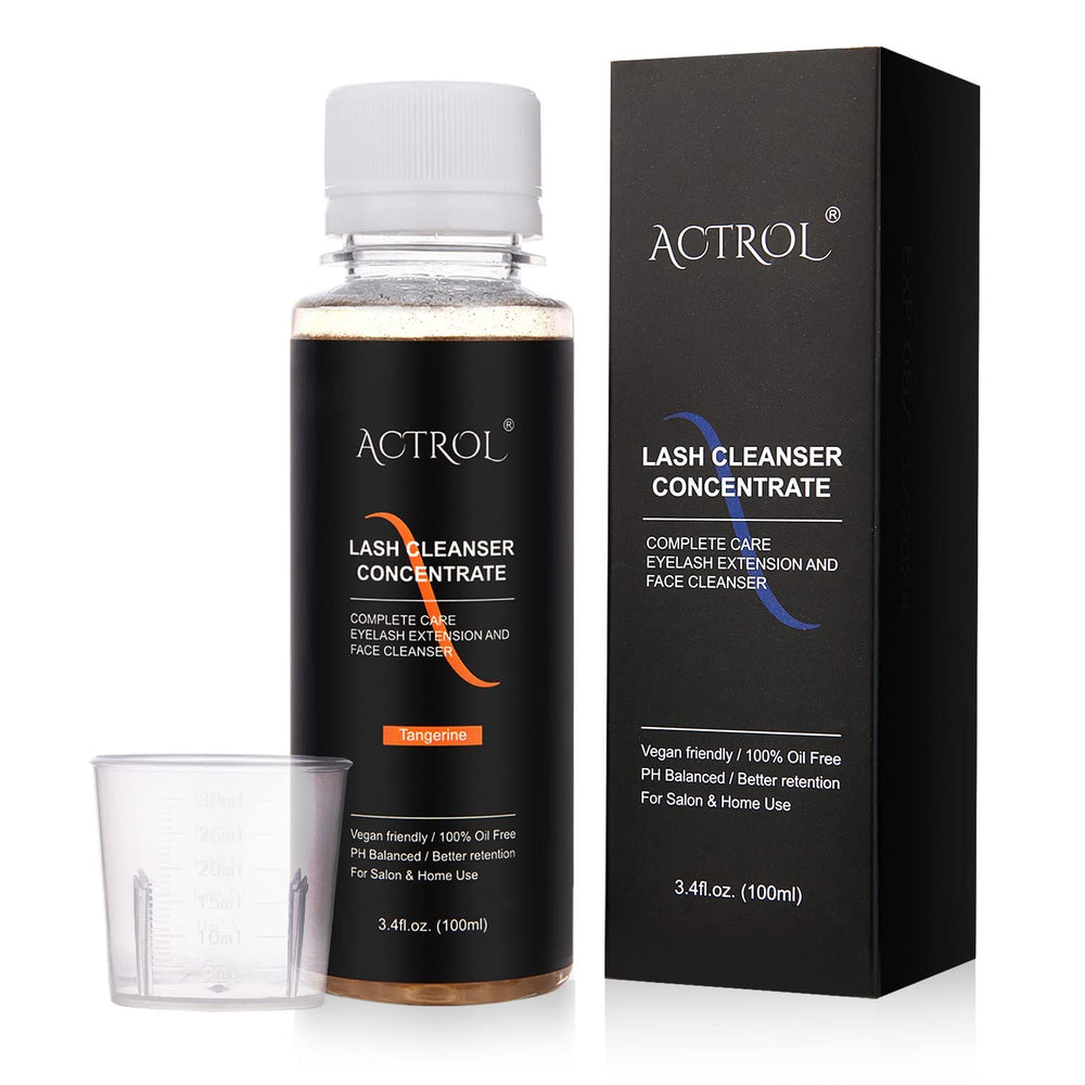ACTROL Eyelash Cleanser Concentrate bottle setup for easy salon use.