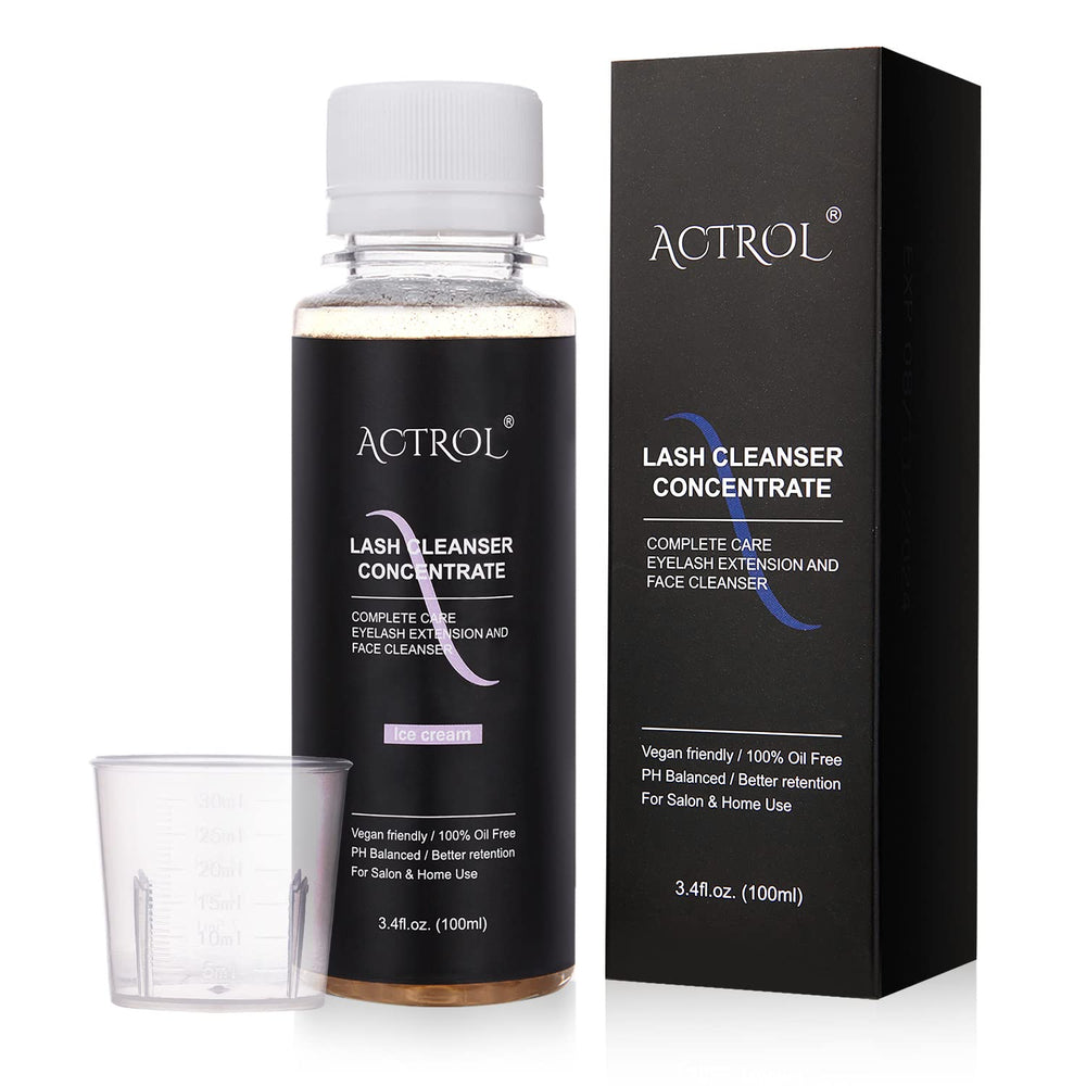 ACTROL eyelash cleanser concentrate bottle for easy dilution and daily care.