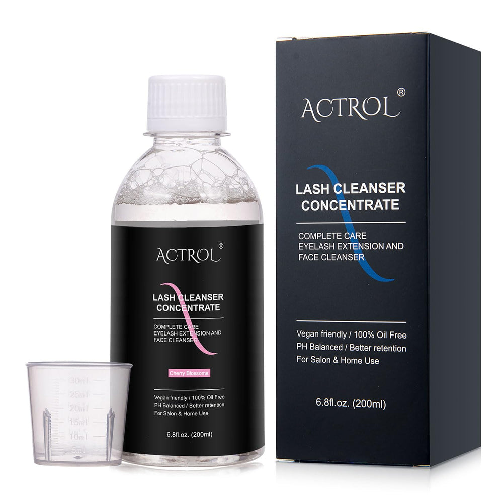 ACTROL Eyelash Cleanser Concentrate for at-home lash care with Cherry Blossoms scent