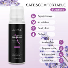 ACTROL eyelash cleanser concentrate with pump for even foaming application