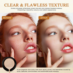 Acuever Luvie Glow Foundation Cushion being pressed for even coverage.