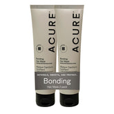 Acure Bonding Hair Mask packaging on a bathroom shelf, vegan and sulfate-free.