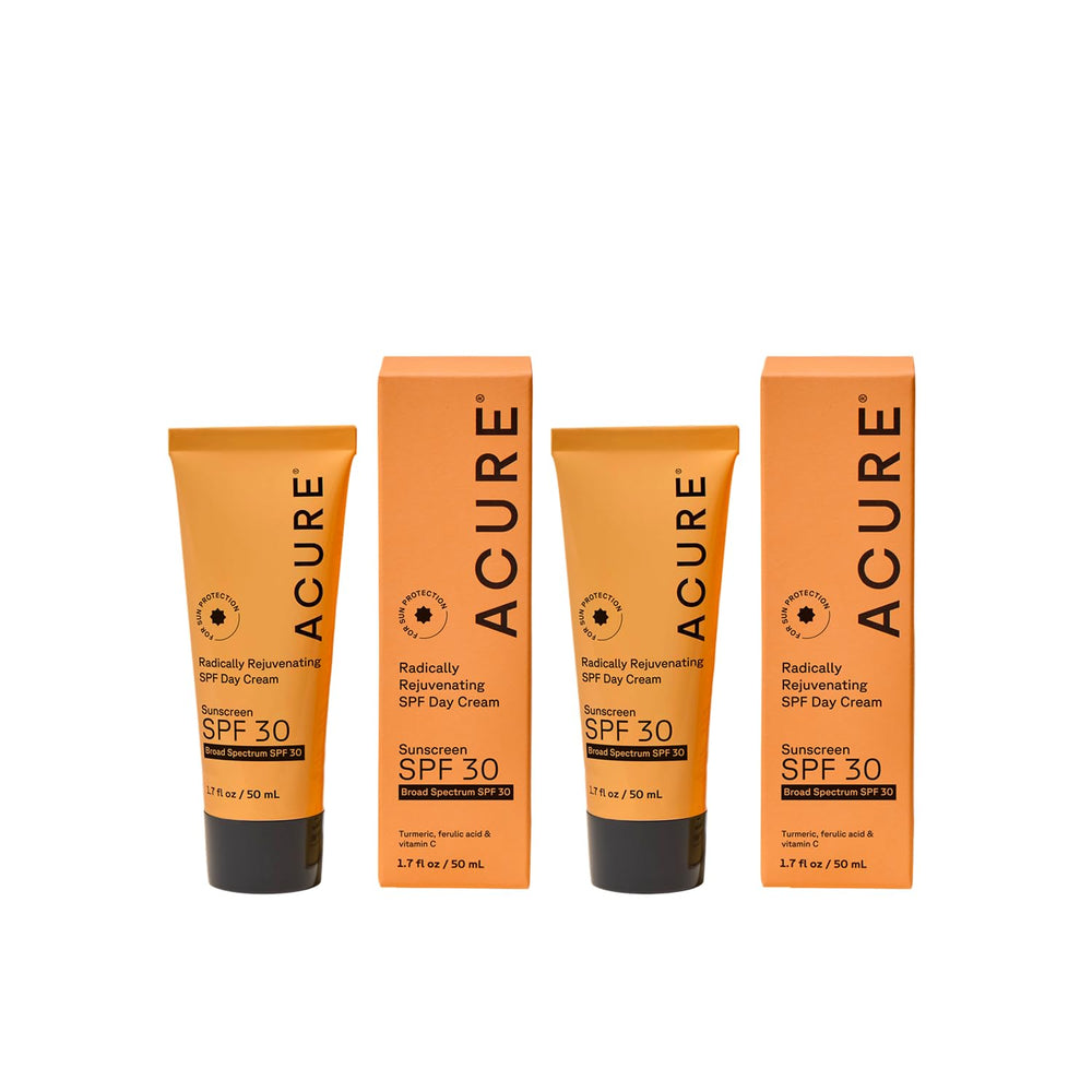 Acure Radically Rejuvenating SPF 30 Day Cream jar closeup showing hydration.