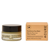 Acure Resilience Eye Balm jar application shows creamy texture for under-eye care.