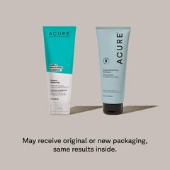 Acure Simply Smoothing Conditioner bottle emphasizing silky, manageable ends with lightweight moisture.