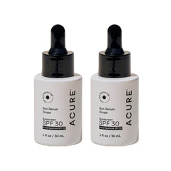 Acure Sun Serum Drops SPF 30 bottle pour for silky, light protection.