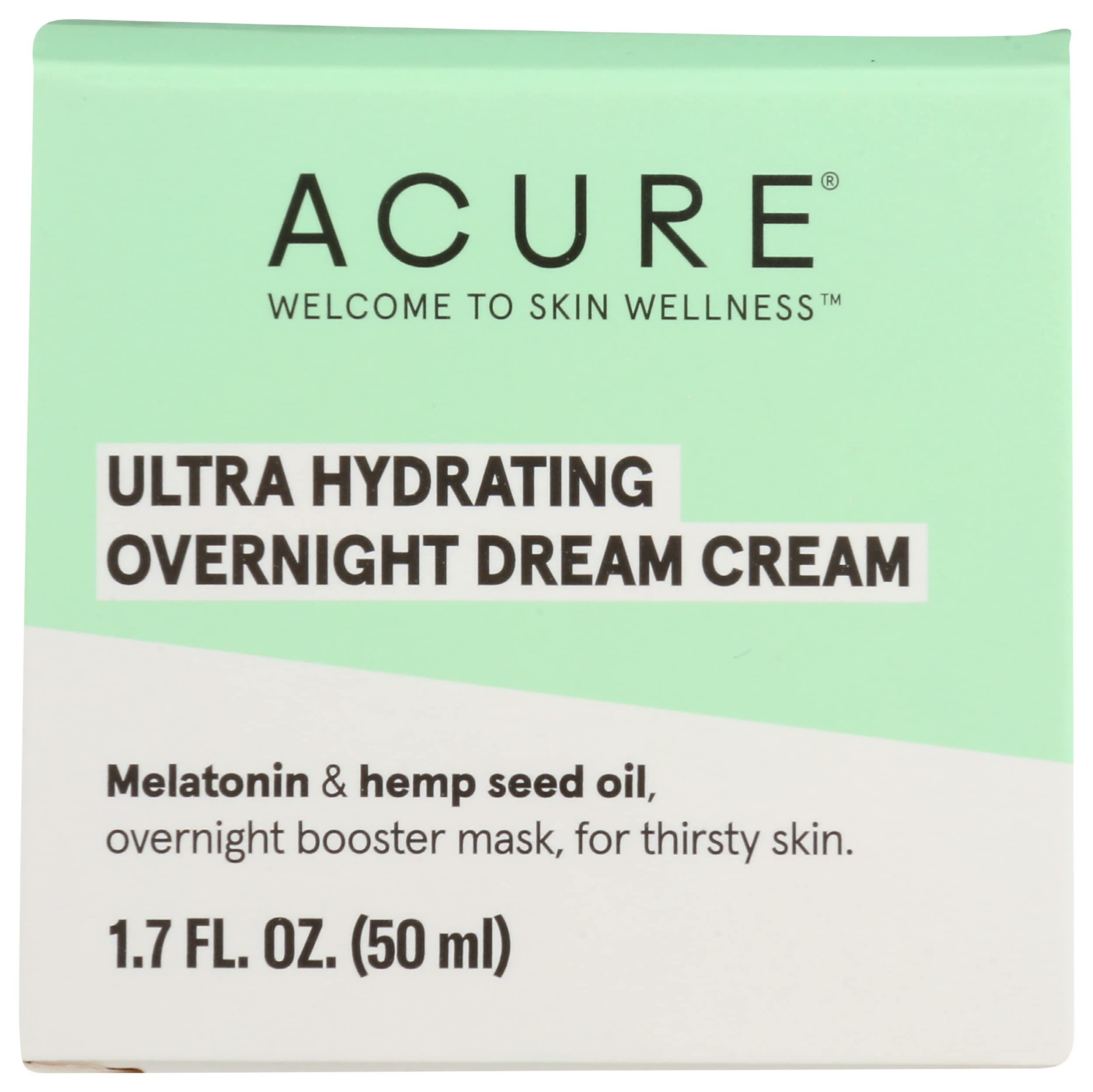 Acure Ultra Hydrating Overnight Dream Facial Cream jar for overnight hydration and vegan skincare