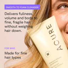 Close-up of creamy texture for smooth detangling with Acure conditioner