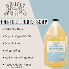 Adams Handmade Soap US-made packaging label emphasizes eco-friendly, cruelty-free values.