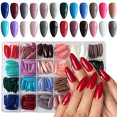 AddFavor almond press on nails 576pc kit for easy at-home manicure.