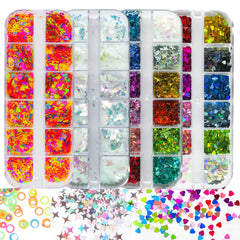 AddFavor 4-box nail glitter kit for versatile nail art at home.