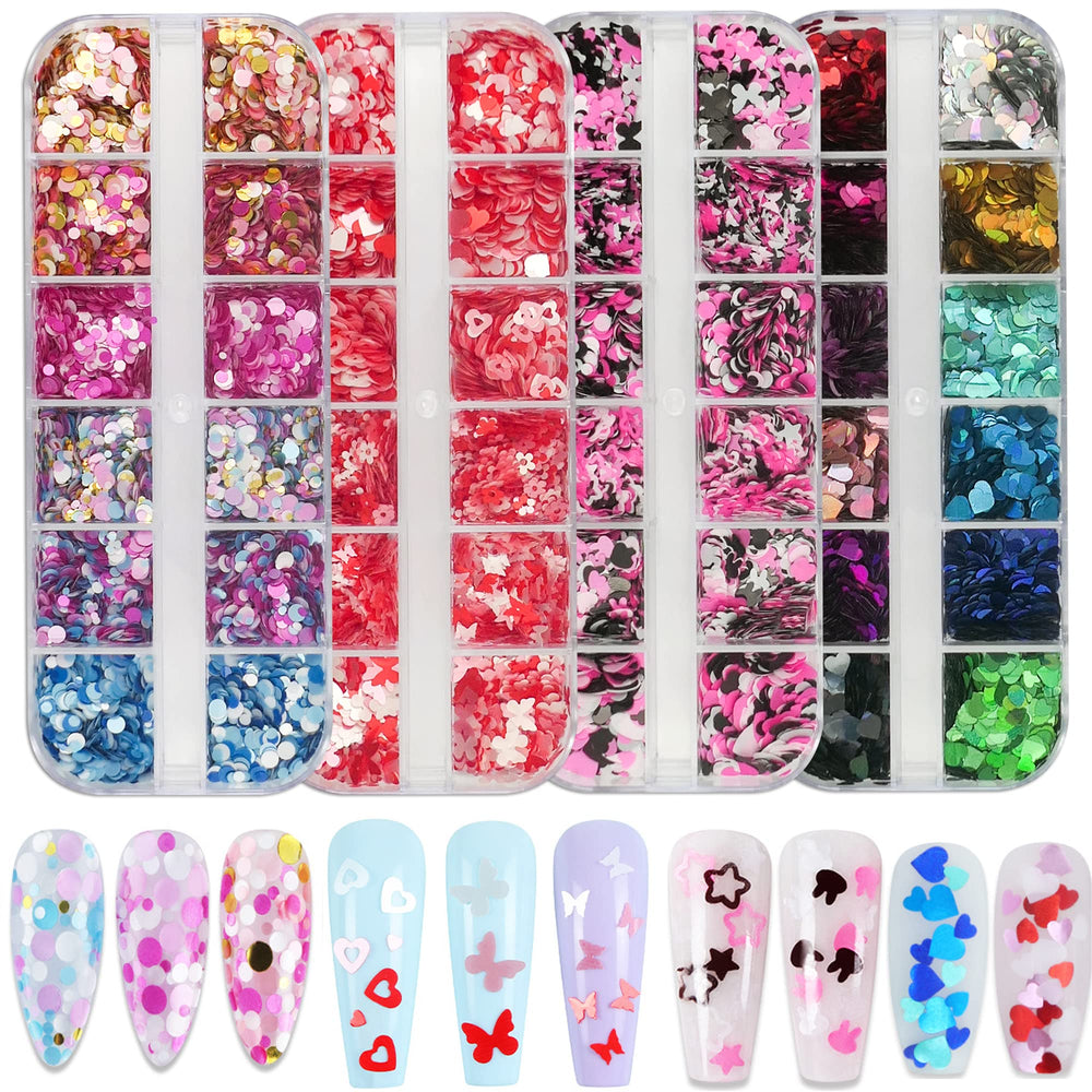 AddFavor butterfly glitter enhances nail art with shimmering accents.