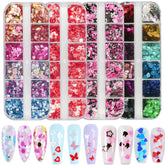 AddFavor butterfly glitter enhances nail art with shimmering accents.