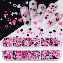 AddFavor heart glitter creates cute Valentine nail accents.