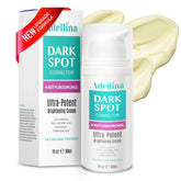 Adellina dark spot remover bottle top view promotes even skin tone