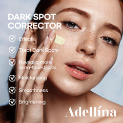 Adellina serum application closeup shows fast-absorbing formula for daily use