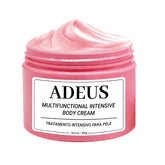 ADEUS Pink Brazilian Cream bottle close-up for deep hydration and firming.