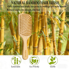 Adevwair bamboo brush round-tip bristles for gentle scalp care.