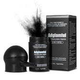 Adglamful hair-building fibers blended with the spray applicator for instant fullness.