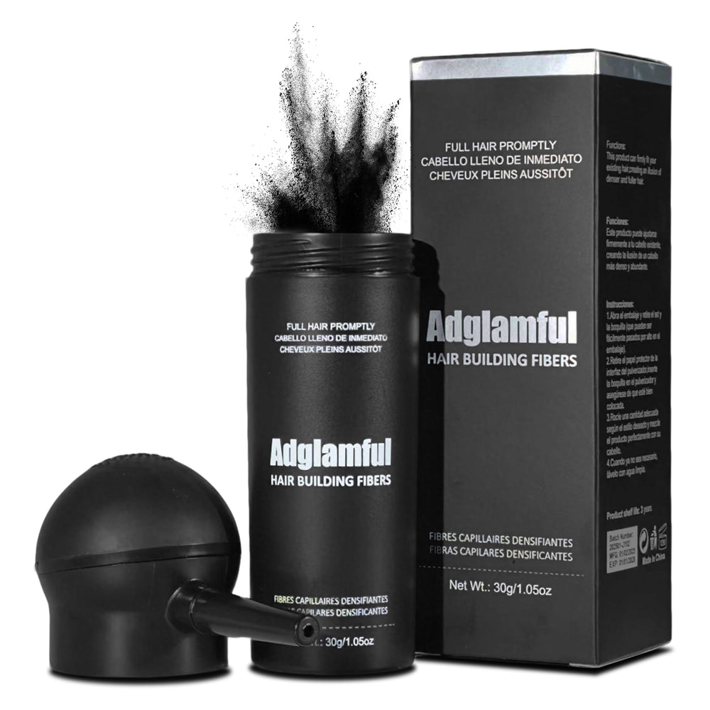 Adglamful hair fibers spray applicator providing precise thinning-area coverage.