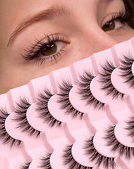 Adious Cat Eye Lashes 15mm wispy pack enhances natural look with subtle curl.